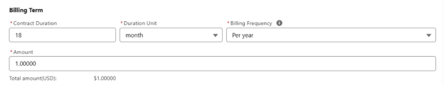 Configuring contract duration and billing frequency for a Microsoft private offer Salesforce View