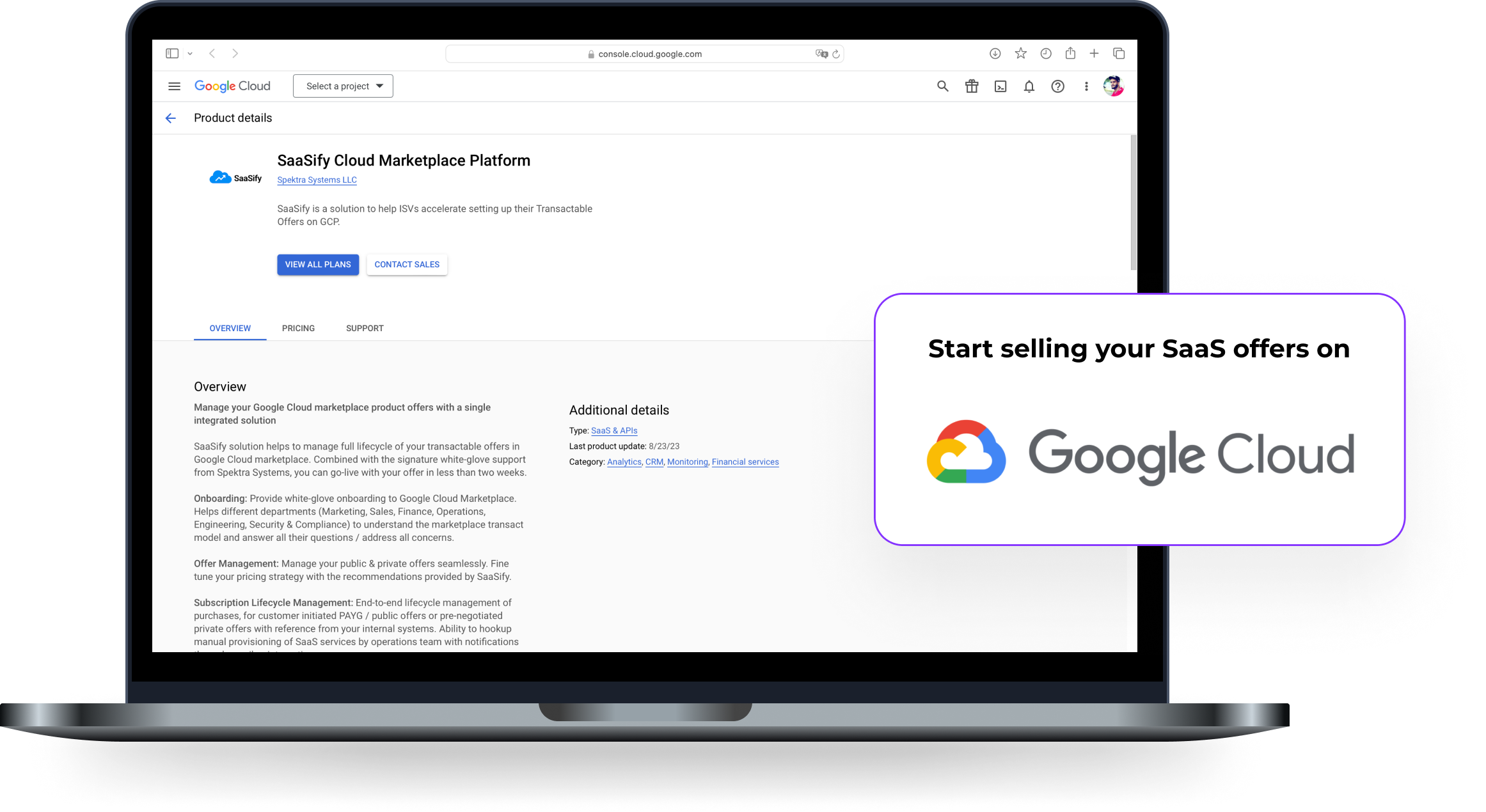 GTM Solution on GCP Cloud Marketplace with SaaSify